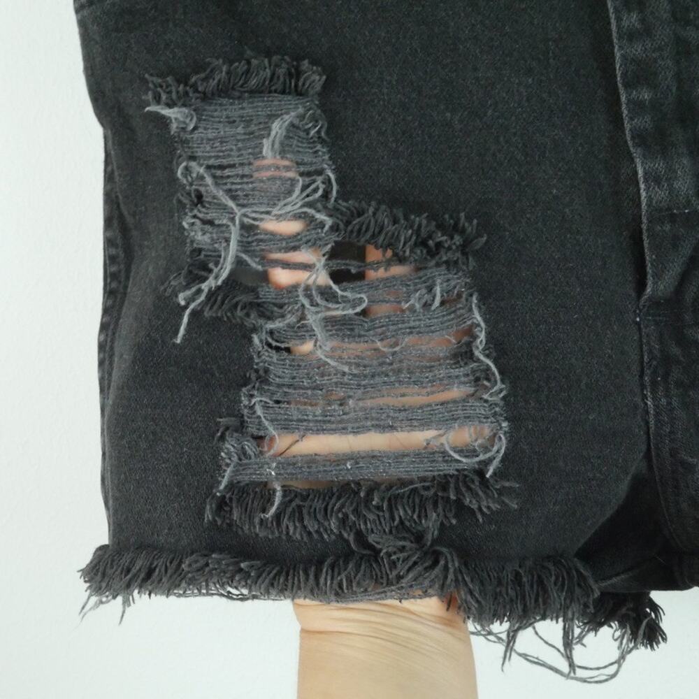 Vintage Wrangler Black Denim Cutoff Shorts Distressed Bareback Western 29" USA - Picture 2 of 8